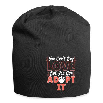 You Can't Buy Love But You Can Adopt It - Jersey Beanie - black - Front
