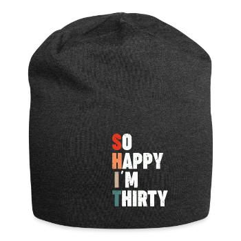 Si heureux à la célébration de trente ans famille - Bonnet en jersey - charbon - Devant