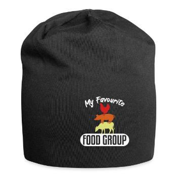 Favourite Food Group Meat Beef - Jersey Beanie - black - Front