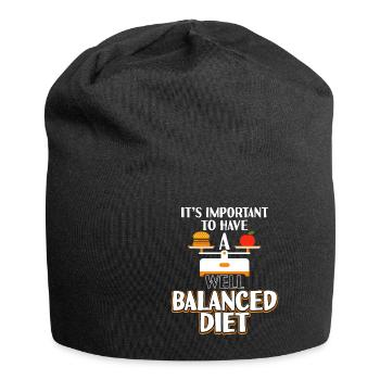 Important Balanced Diet Burger And Fruits - Jersey Beanie - black - Front