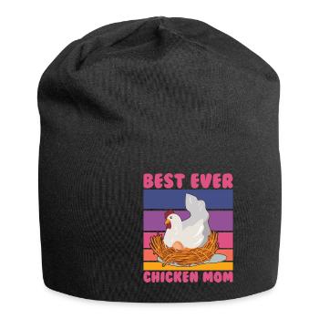 Best Ever Chicken Mom Chickens Chicken Mom Lady Mother - Jersey Beanie - black - Front