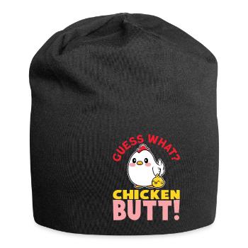Guess What Chicken Butt Chicken Rooster Farmer Chicken - Jersey Beanie - black - Front