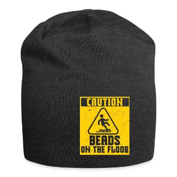 Caution Beads On Floor - Jersey Beanie - charcoal grey - Front