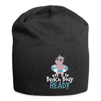 Body Ready Cute Hippo - Jersey Beanie - black - Front