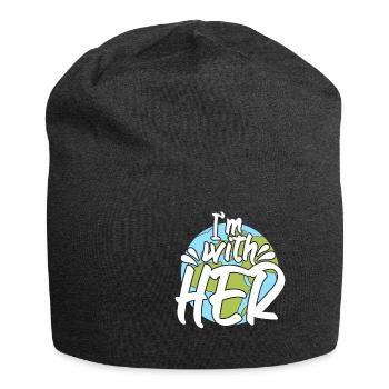 Earth Im With Her Awareness - Jersey Beanie - charcoal grey - Front