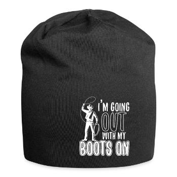 Going Out With My Boots On - Jersey Beanie - black - Front