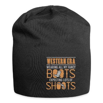Wearing Fancy Boots Expecting Shoots - Jersey Beanie - black - Front