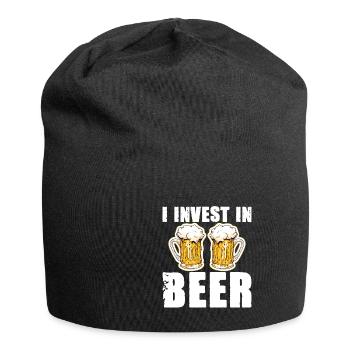 J’investis dans la bière - Bonnet en jersey - noir - Devant