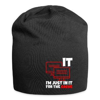 I'm Just In It For The Cache 2 - Jersey Beanie - black - Front