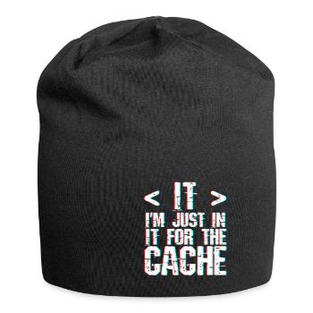 I'm Just In It For The Cache 3 - Jersey Beanie - black - Front