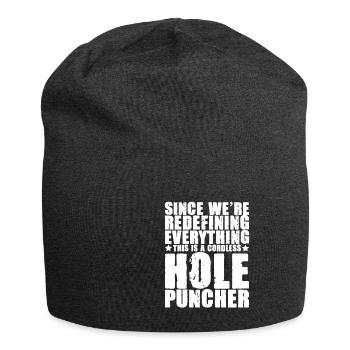 This is a cordless hole puncher 3 - Jersey Beanie - charcoal grey - Front