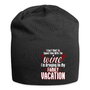 Wait To Spend Time With The Wine - Jersey Beanie - black - Front