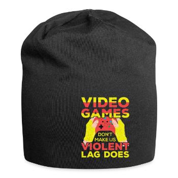 Games Dont Make Us Violent Lag Does - Jersey Beanie - black - Front