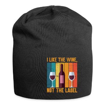 I Like The Wine, Not The Label 15 - Jersey-Beanie - Schwarz - Vorne