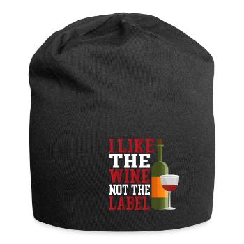 I Like The Wine, Not The Label 17 - Jersey-Beanie - Schwarz - Vorne