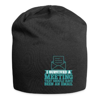 I Survived Another Meeting 9 - Jersey-Beanie - Schwarz - Vorne