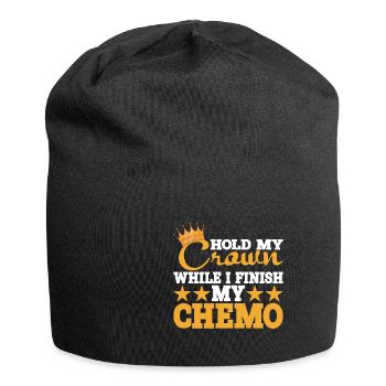 Tenez ma couronne pendant que je termine ma chimio 27 - Bonnet en jersey - noir - Devant