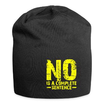 No is a complete sentence 17 - Jersey Beanie - black - Front