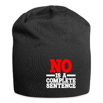 No is a complete sentence 15 - Jersey Beanie - black - Front