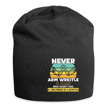 Arm Wrestle A Man Without Girlfriend - Jersey Beanie - black - Front