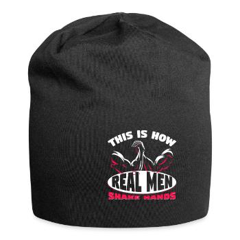 This Is How Real Men Shake Hands - Jersey Beanie - black - Front