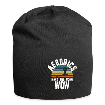 Aerobics Make The Body Wow Vintage Distressed - Jersey Beanie - black - Front