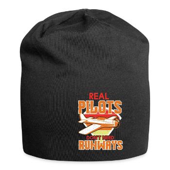 Real Pilots Dont Need Runways - Jersey Beanie - black - Front