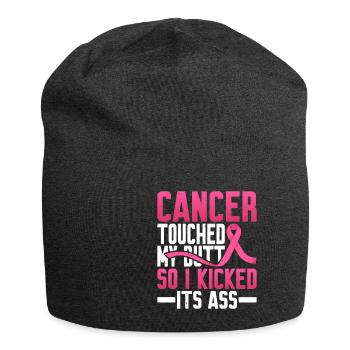 Cancer Touched My Butt, So I Kicked Its Ass 2 - Jersey Beanie - charcoal grey - Front