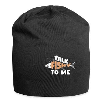 Talk Fishy To Me Fish Lover Aquarium - Jersey Beanie - black - Front