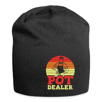 Vintage Pot Dealer Distressed Barista - Jersey Beanie - black - Front