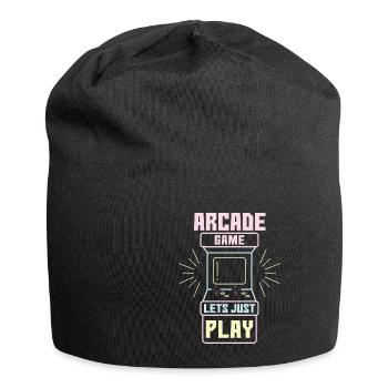 Arcade Game Lets Just Play Retro Video Games - Jersey Beanie - black - Front