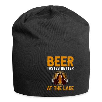 La bière a meilleur goût au lac 2 - Bonnet en jersey - noir - Devant