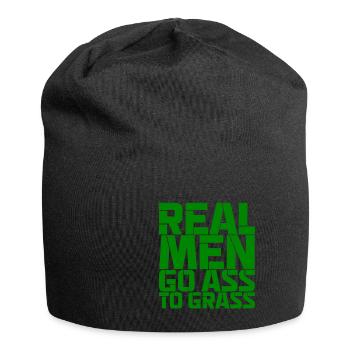 Real Men Go Ass To Grass - Jersey Beanie - black - Front