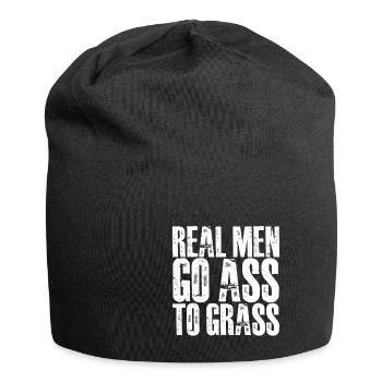 Real Men Go Ass To Grass 2 - Jersey Beanie - black - Front