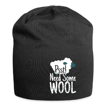 Psst Need Some Wool Sheep Knitting - Jersey Beanie - black - Front