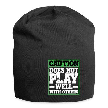 Caution, does not play well with others 31 - Jersey Beanie - black - Front