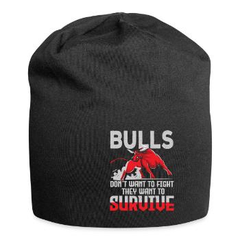 Bulls Dont Want To Fight Bulls Want To Survive - Jersey Beanie - black - Front