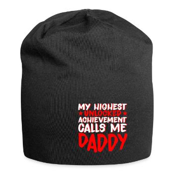 Ma plus haute réussite débloquée m’appelle papa 4 - Bonnet en jersey - noir - Devant