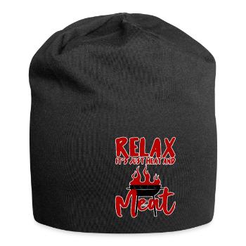 Relax, It's Just Heat And Meat 4 - Jersey Beanie - black - Front