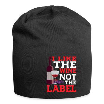 I Like The Wine, Not The Label 20 - Jersey-Beanie - Schwarz - Vorne