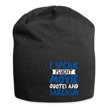 I Speak Fluent Movie Quotes And Sarcasm 4 - Jersey-Beanie - Schwarz - Vorne