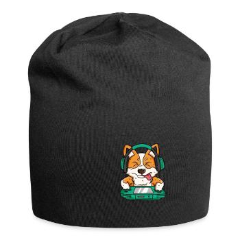 Corgi Gamer Konsole Zocken Spielen Hund - Jersey-Beanie - Schwarz - Vorne