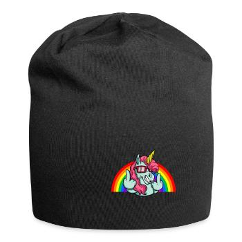 EInhorn mittelfinger ich könnt mich mal - Jersey-Beanie - Schwarz - Vorne