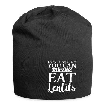 Don't Worry You Can Always Eat Lentils - Jersey-Beanie - Schwarz - Vorne