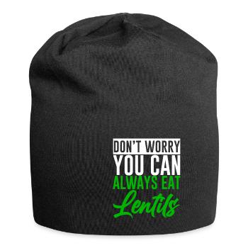 Don't Worry You Can Always Eat Lentils 2 - Jersey-Beanie - Schwarz - Vorne