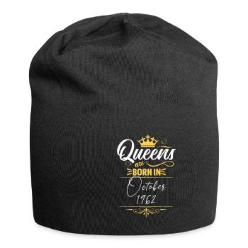 Oktober 1962 - 60. Geburtstag Geschenk. Frau. - Jersey-Beanie - Schwarz - Vorne