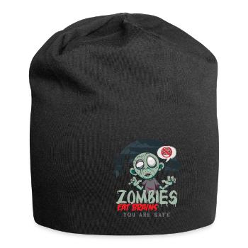 Zombies Eat Brains You're Safe - Jersey Beanie - black - Front