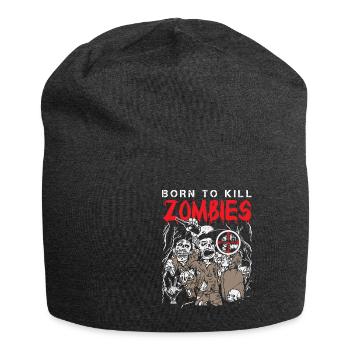 Born to kill zombies halloween - Jersey Beanie - charcoal grey - Front