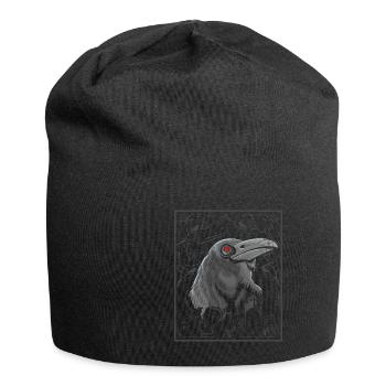 Schwarzer Rabe rote augen Halloween - Jersey-Beanie - Schwarz - Vorne
