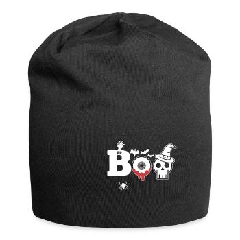 BOO Geister Erschrecken Halloween - Jersey-Beanie - Schwarz - Vorne